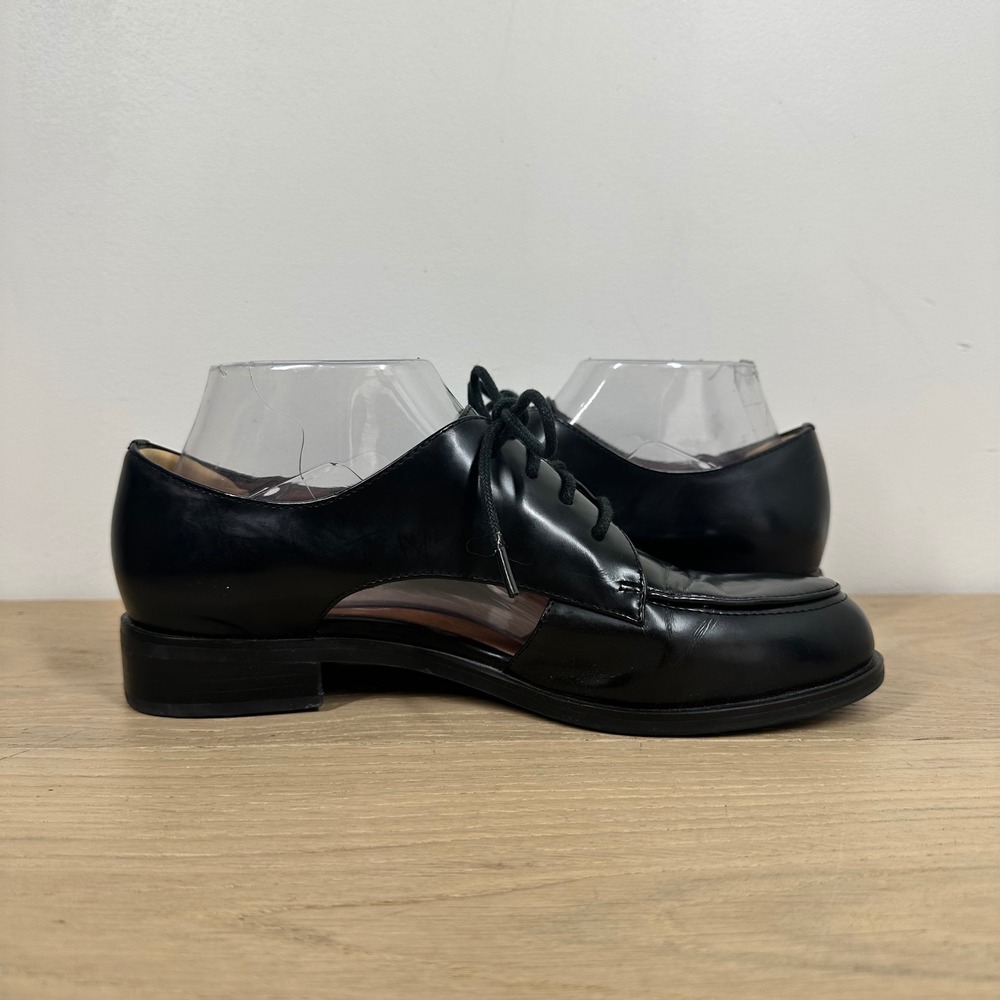 Jeffrey Campbell Great Moments Rossdale Oxfords Women 8 Black Leather Cutout - Picture 7 of 12